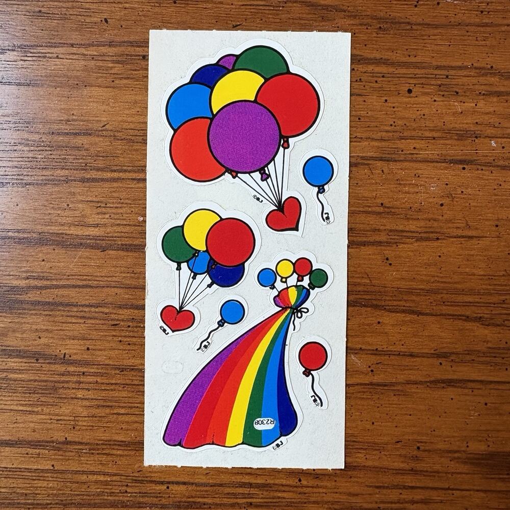 Vtg 80s BJ Sticker Lot Prism Foil Gumball Rainbow Cupcakes Bear Hearts Bugs - Picture 8 of 9